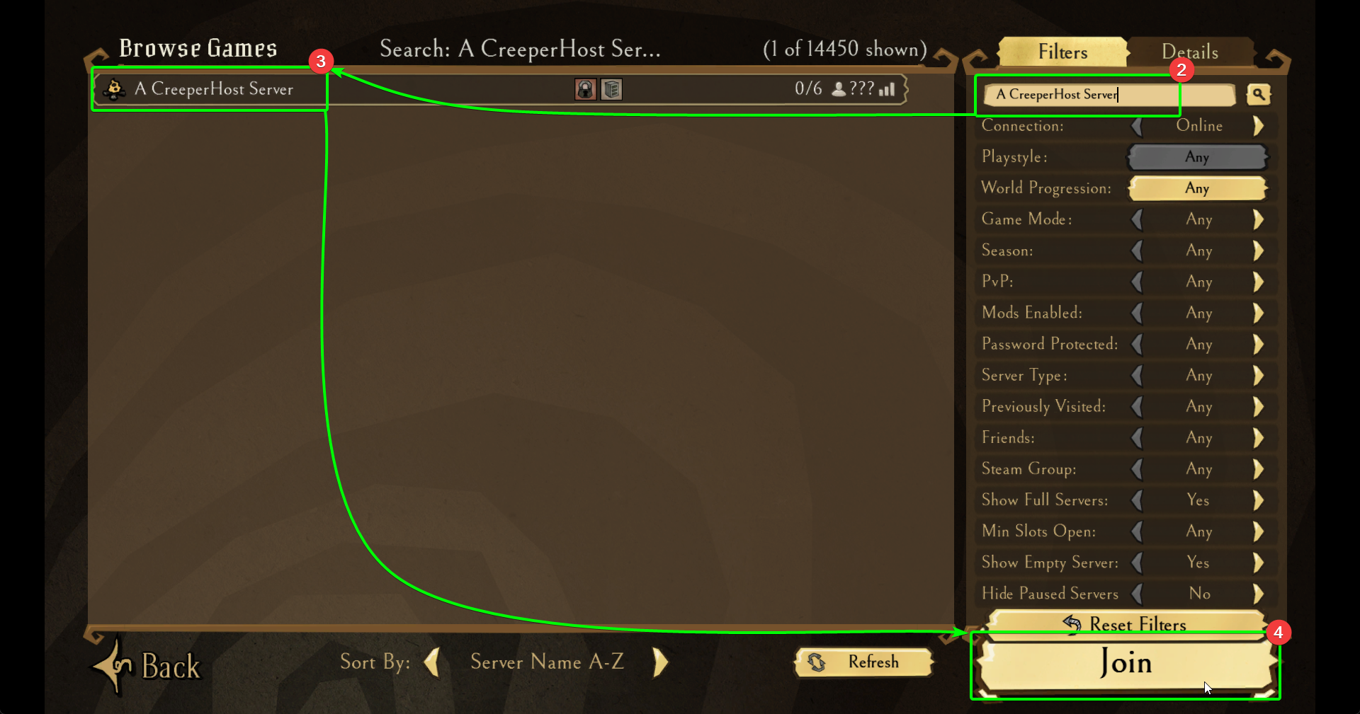 CreeperPanel Don't Starve Together Connect Server Browser