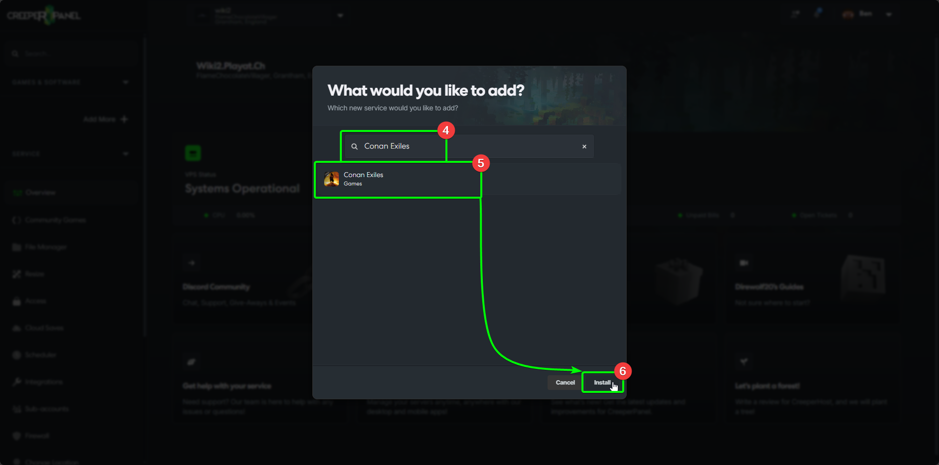 CreeperPanel Conan Exiles Install