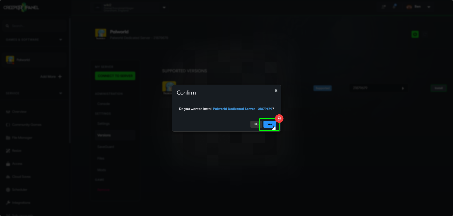 CreeperPanel Palworld Install