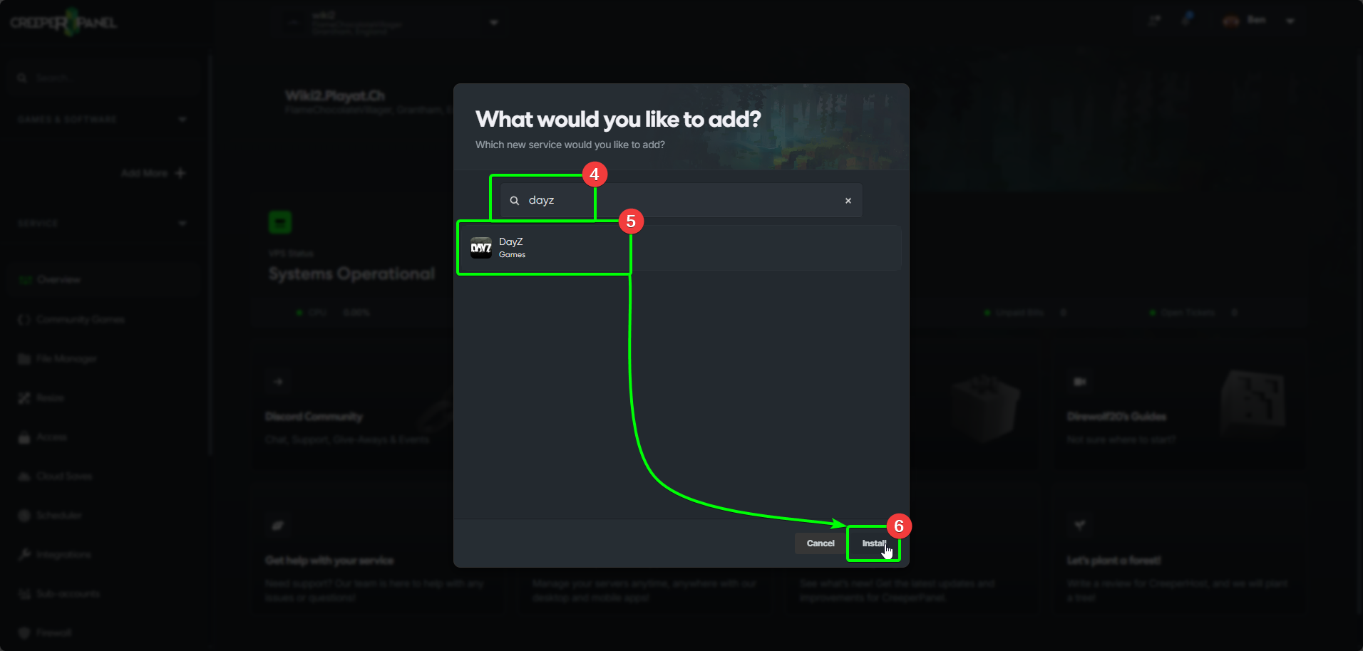 CreeperPanel DayZ Create Version Select