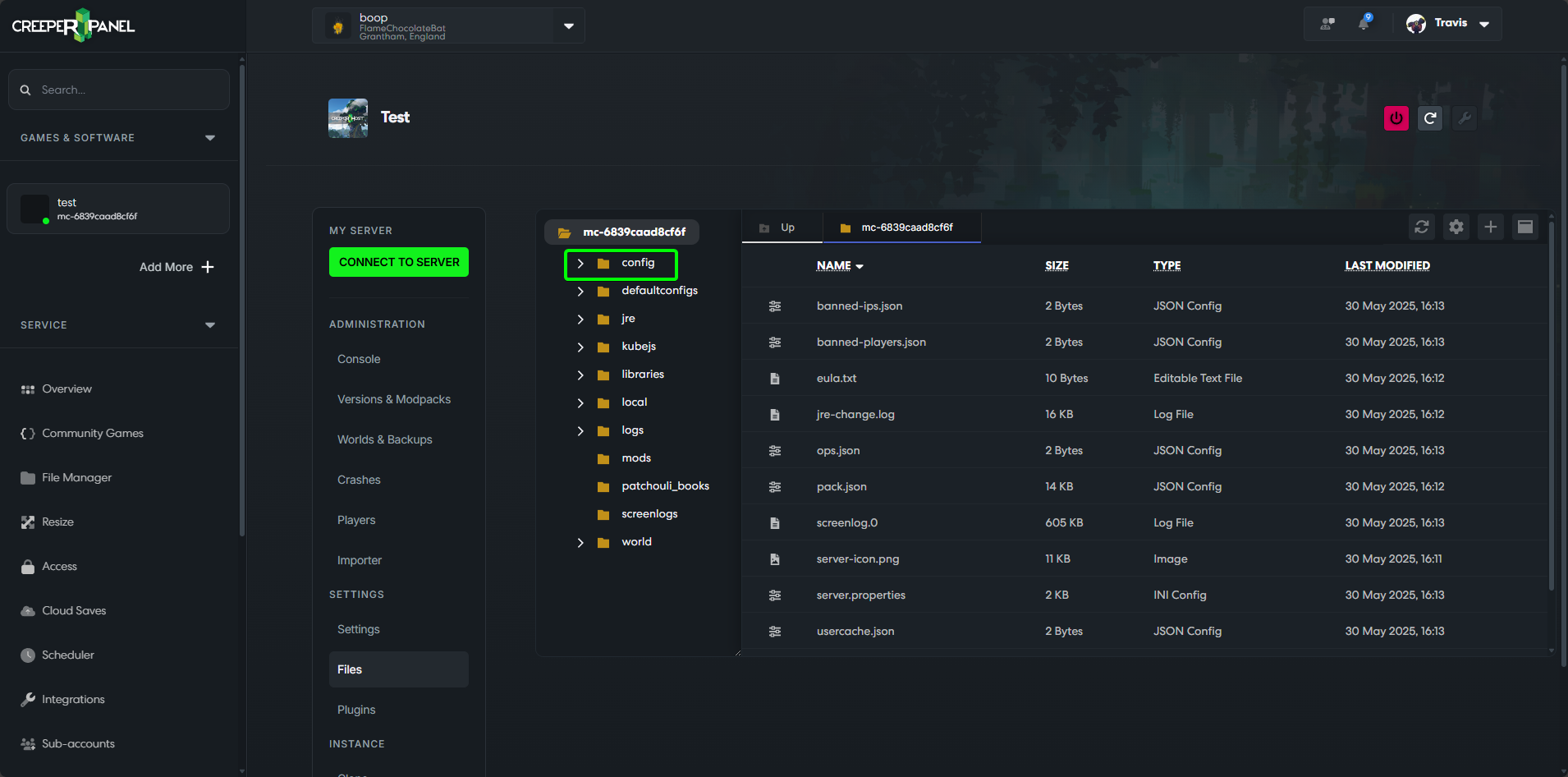 CreeperPanel Minecraft Entity Error NeoForge Locate Config