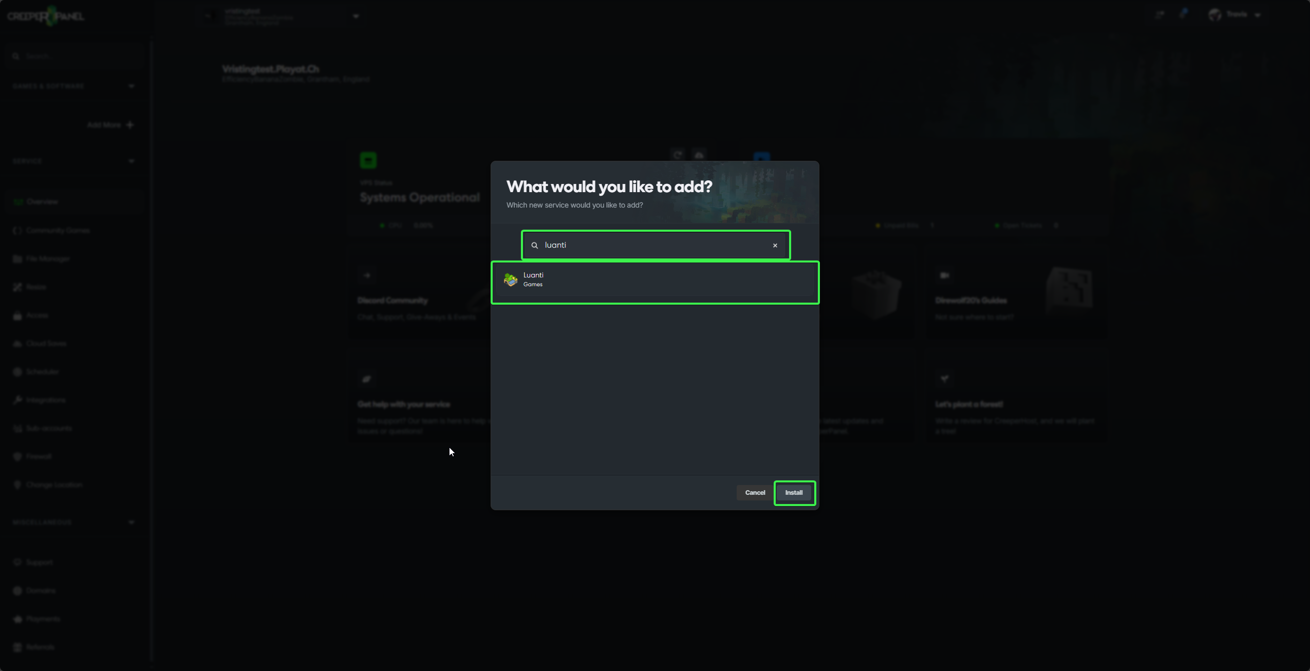 Docs Version Dropdown CreeperPanel Select Luanti