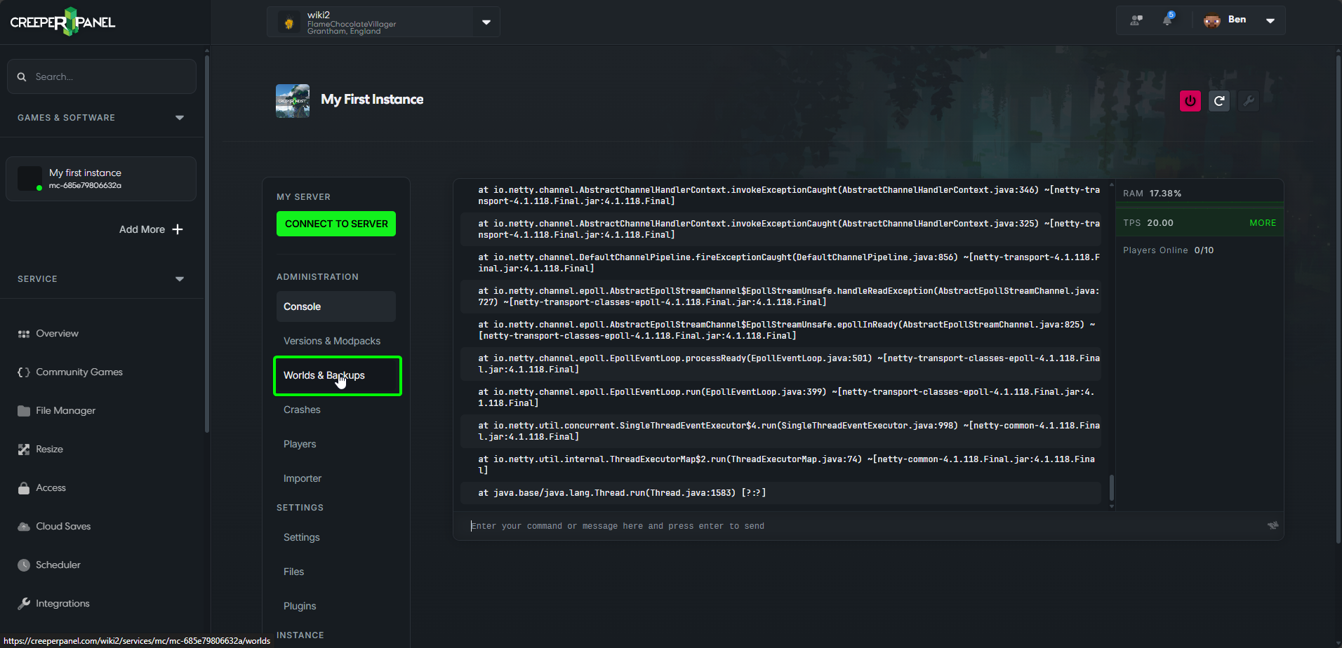 Minecraft World Pregen Select Worlds &amp; Backups