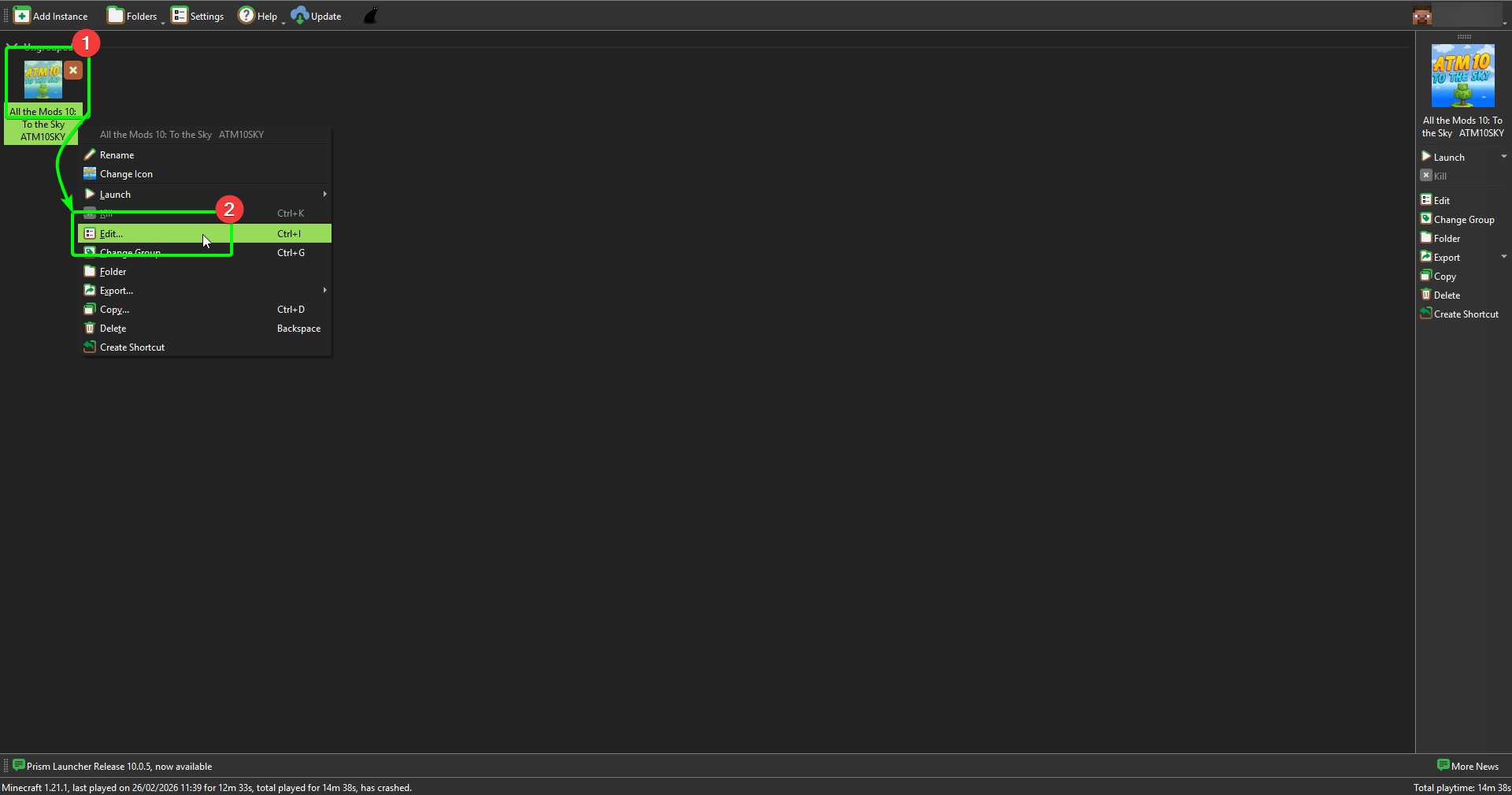 Prism Launcher Export Logs