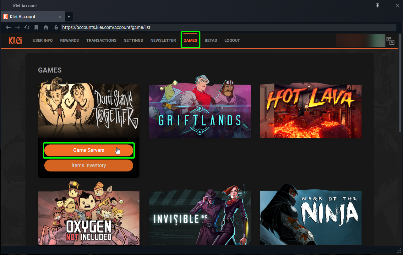 DST Server Token Klei Game Server