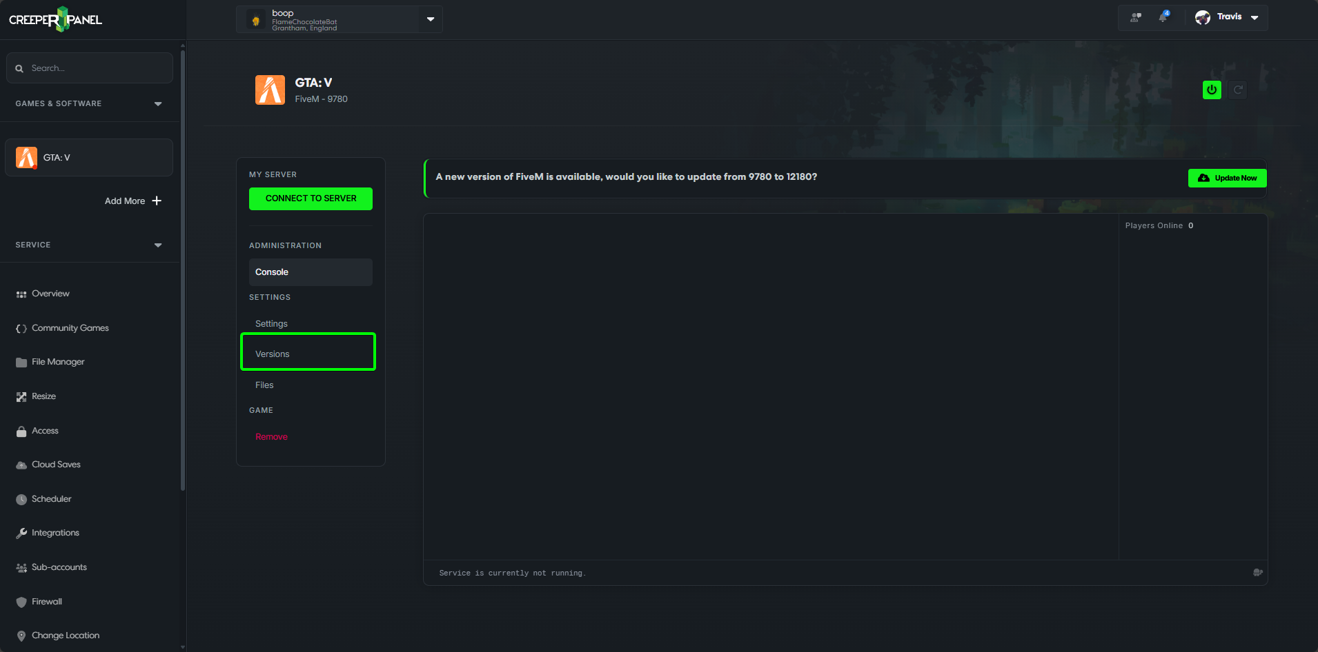 GTA V Update Versions Tab